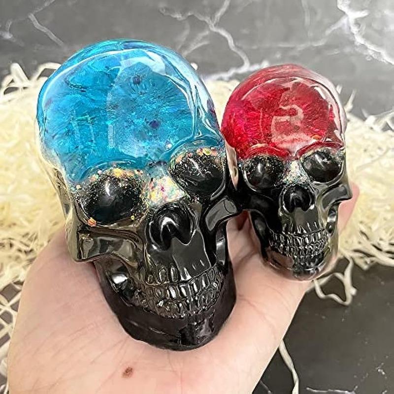 1 Stück flexible, klare Silikon-Totenkopf-Formen, Silikonformen für Harz, Ton, Kerzenwachs, Halloween, Heimdekoration