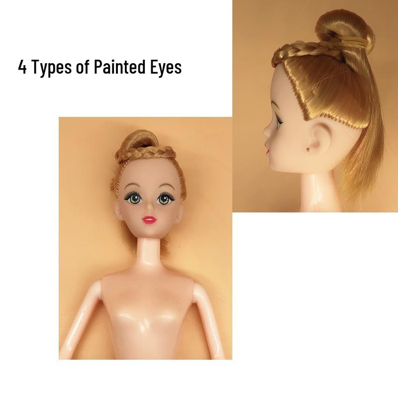 30cm 11-inch BJD Doll with Blinking Real Eyes, Changeable Clothes, DIY Options, and Bonus Head