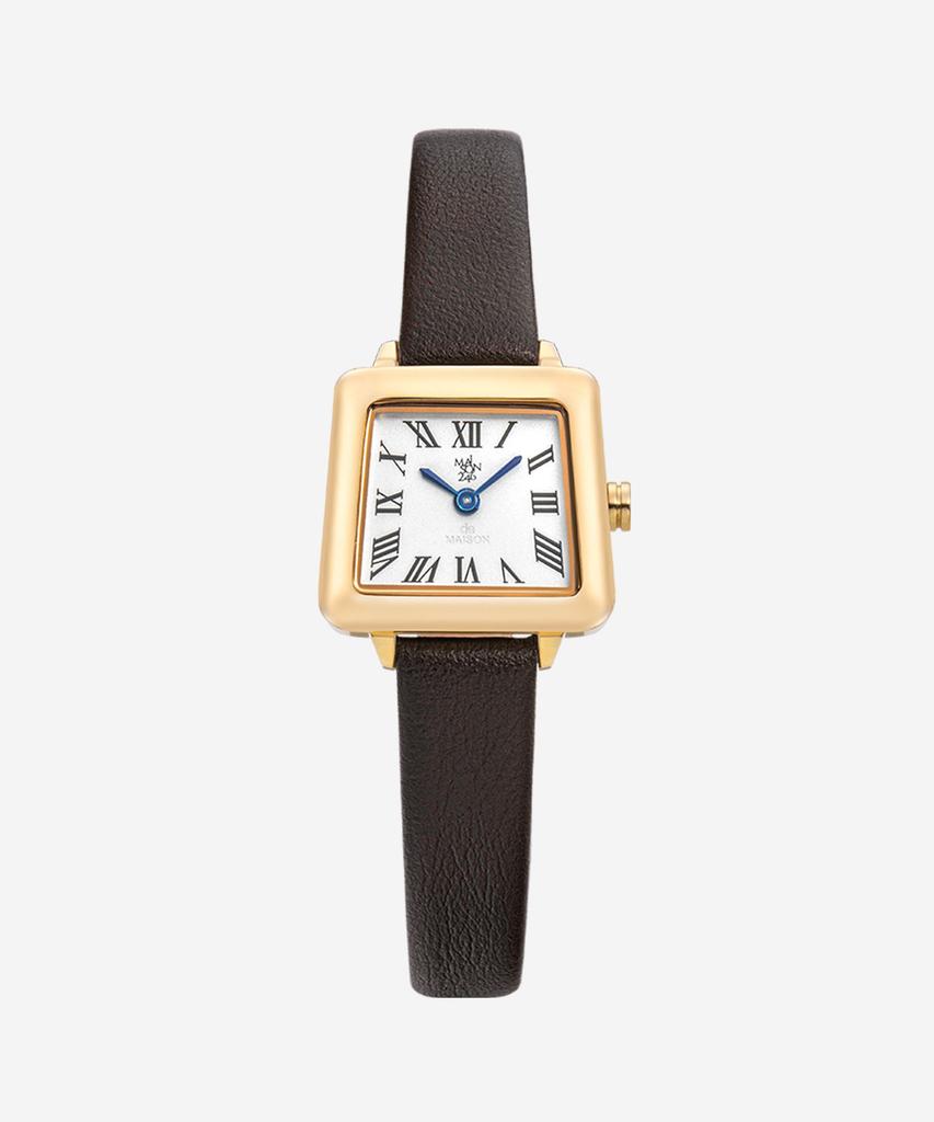 Mejong246 Women'S Leather Watch Ms246-23 Gwh/D.Br