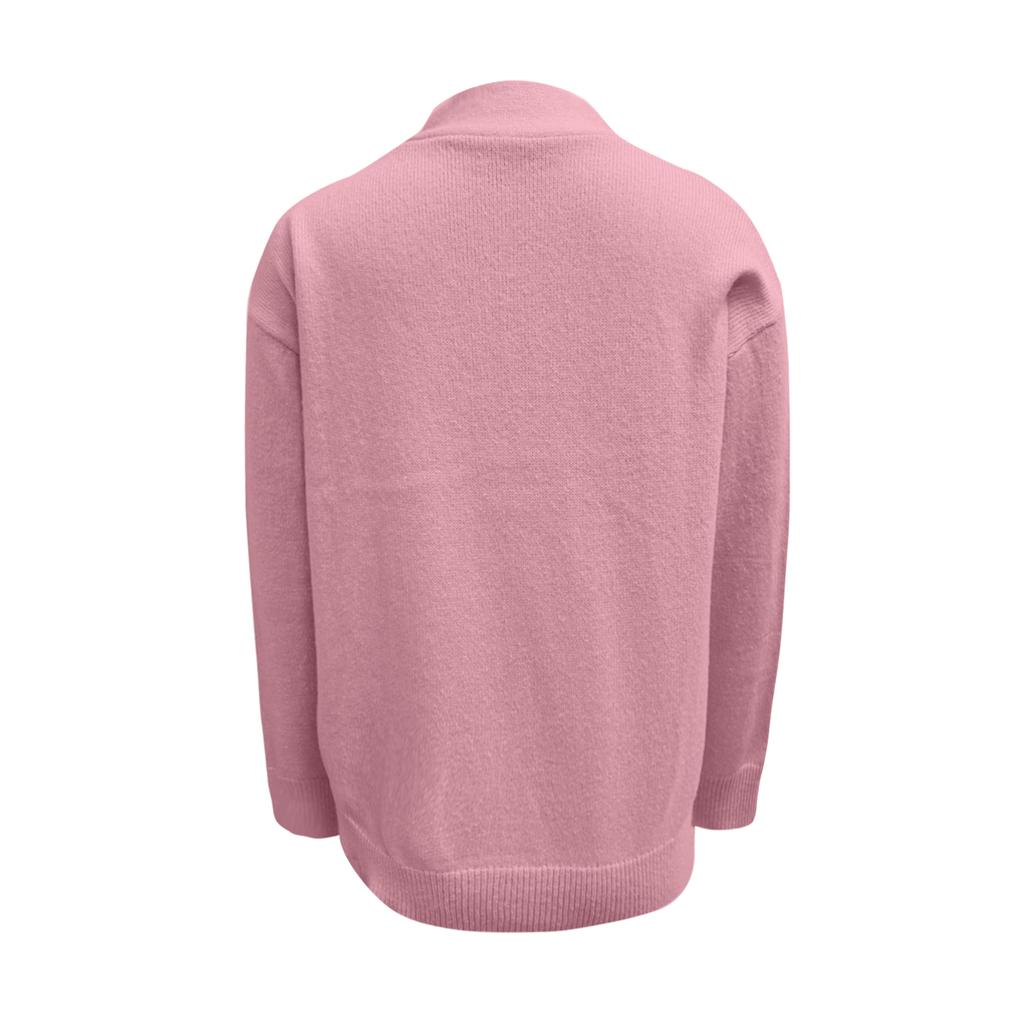 Women's Fashionable Long-sleeved Solid-color Pullover Knitted Sweater Top