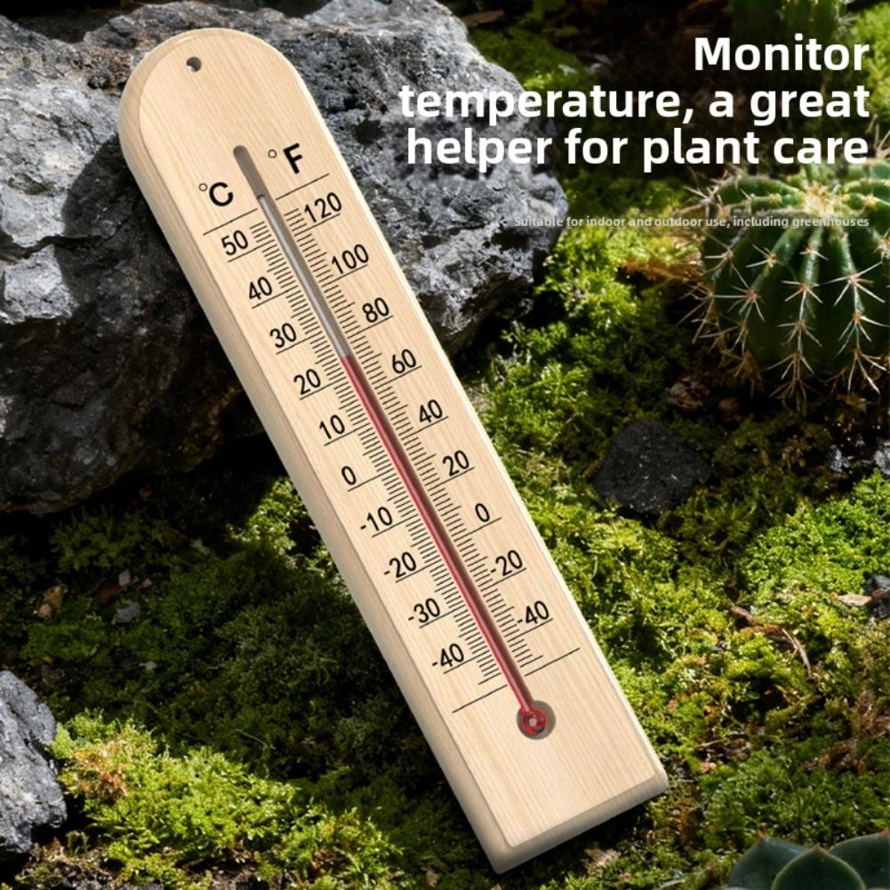 Dřevěný teploměr s bezrtuťovou kapalinou a jasnou stupnicí pro sledování teploty v různých prostředích