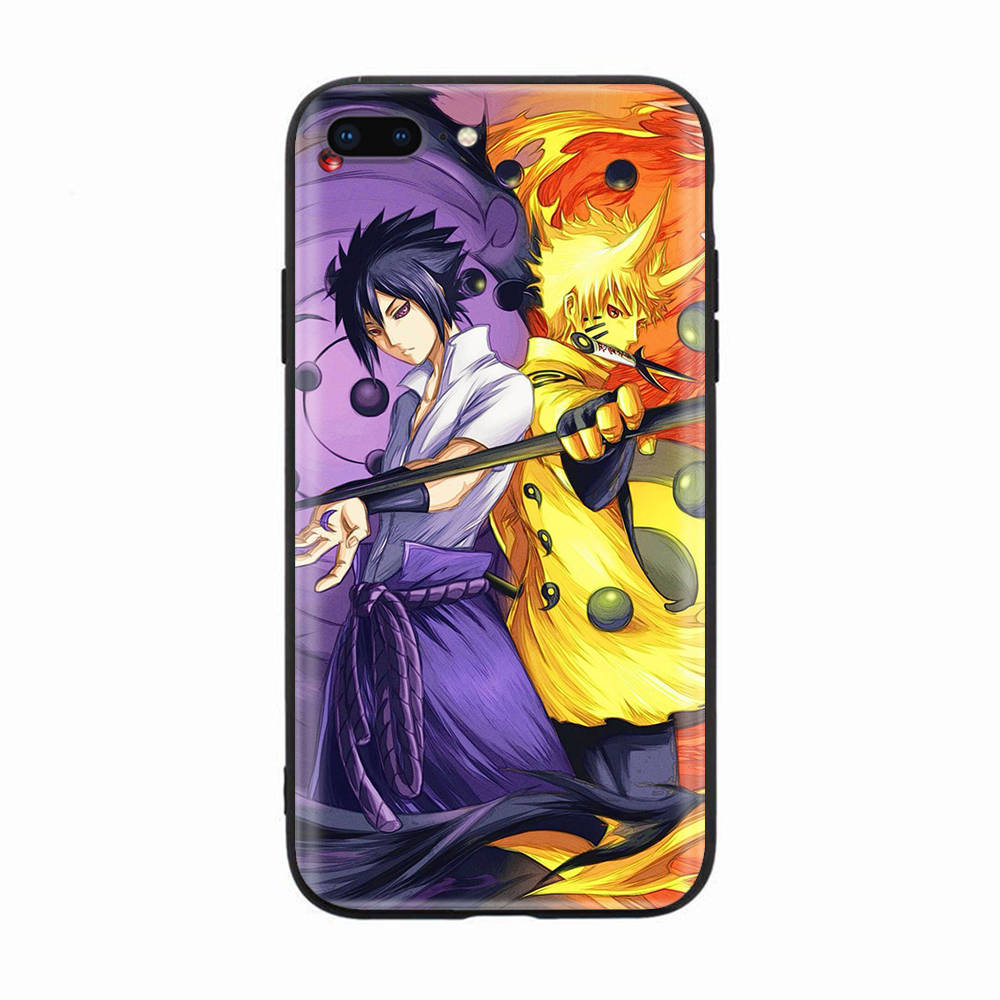 Czarne etui dla Xiaomi Redmi 13C Note 9 iPhone XR 7 8 14 15 11 12 13 X XS Pro Max Samsung A25 S23 S24 FE Ultra Plus Naruto