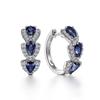 Women's water drop synthetic sapphire drop earrings, exquisite luxury design, ideal for wedding, banquet and anniversary