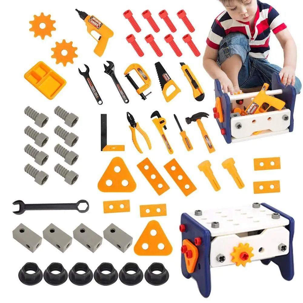 40/56/58Pcs with Screwdrivers Pretend Tools Kit Play Screw Repair Toolbox  for Boys Girls