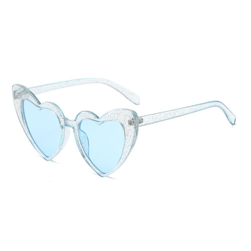 New Heart Shaped Candy Sunglasses Female Punk Cat Eyes Fashion Accessories Large Frame Sparkling Pink Crystal Eyeglasses