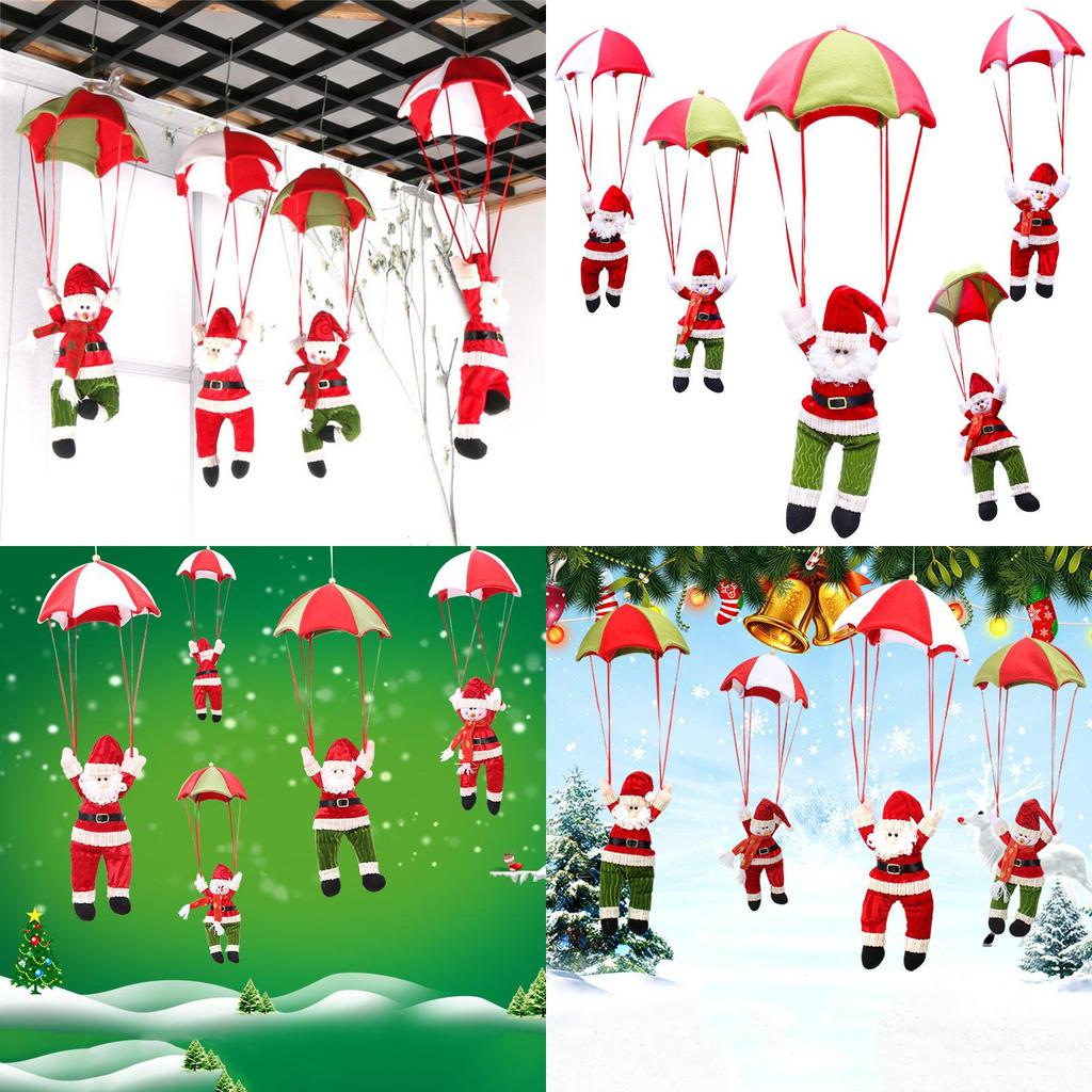 Charming Santa Claus Snowman Christmas Home Ceiling Decoration Parachute Doll Toy