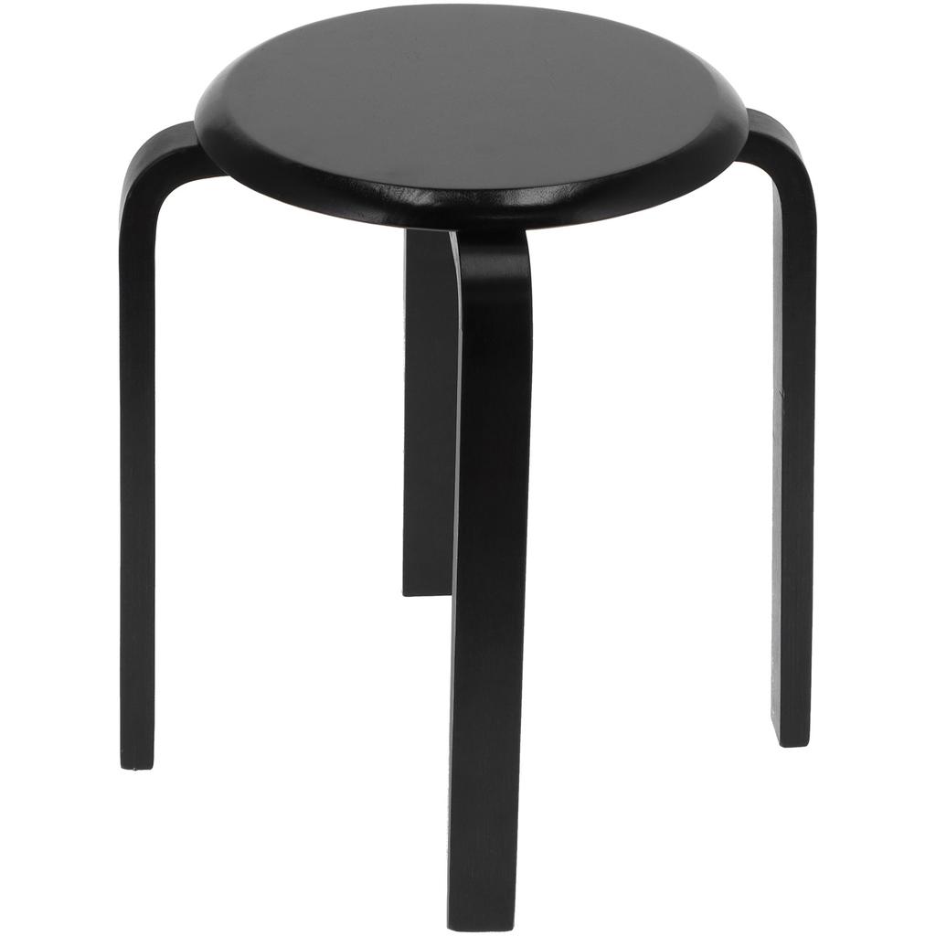 Bar Stool Anti Slip Bent Wood Stacking Chair Stackable Stool for Kitchen Office Party(Black )