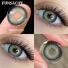 FUNSACHY 1pair Natural Blue Gray Color Contact Lenses Cosmetic Softlens 14.2mm Fashion Natural Brown Eye Contacts Yearly Use