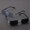 Høydefinisjonssolbriller for menn, damer, blått lysblokkerende øyebeskyttelse Briller Brillebriller med firkantet innfatning uten innfatning