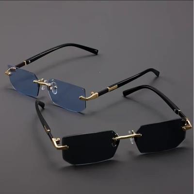 High Definition Sunglasses for Men Ladies Blue Light Blocking Eye Protection Eyewear Rimless Square Frame Eyeglasses Goggle