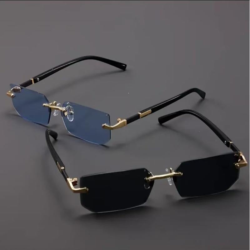 High Definition Sunglasses for Men Ladies Blue Light Blocking Eye Protection Eyewear Rimless Square Frame Eyeglasses Goggle