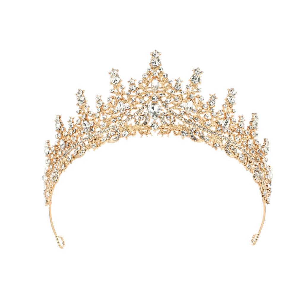 Queen Crown Rhinestone Birthday Headband - Alloy Bride Party Tiara Hair Accessory
