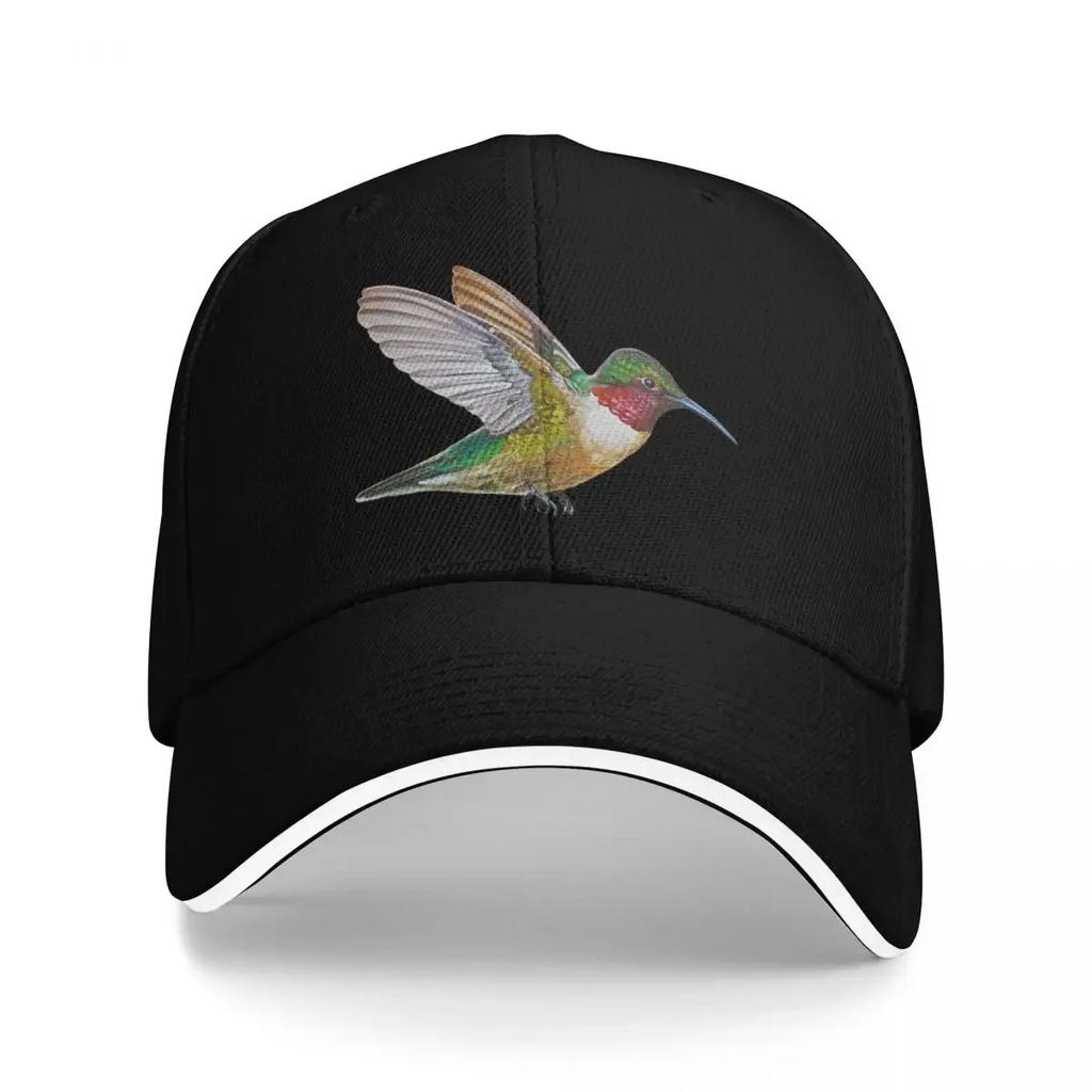 Ruby Throated Hummingbird Painting (no Background) Baseball Cap Ball Cap New In Hat Streetwear Girl Unisexs