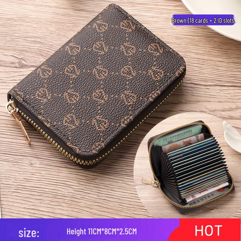 Elegant Women's Card Holder: European-American Style, Multiple Slots, High-End ID Wallet, Large Capacity for Driver's License and Cards
