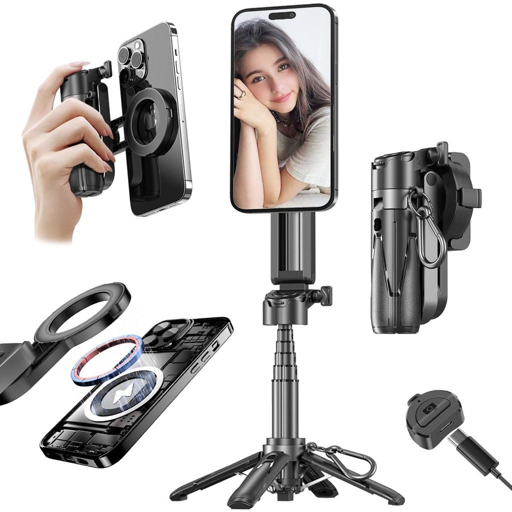 ARIAKE P15C Selfie Multifunctional Smartphone Smartphone Smartphone Tripod with Remote and Cold Compatible with iPhone and Ideal for and Live