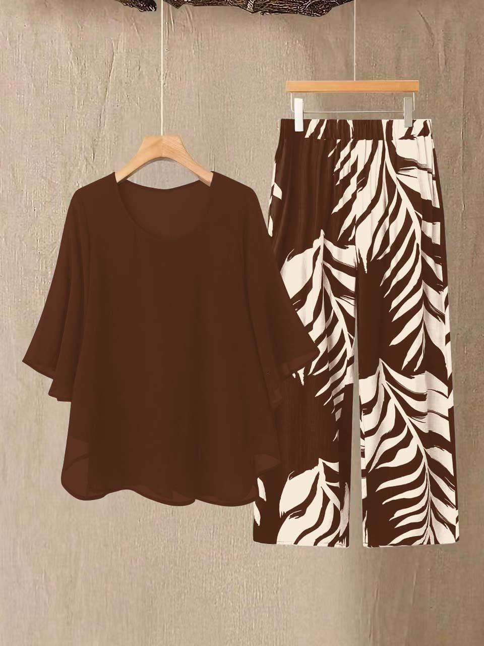 Elegant Plus Size Women s Chiffon Casual Holiday Suit S
