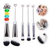 Makeup Application Brush 5Pcs Beadable Set, DIY Cosmetic with Blank Bar, Eye Shadow Brushes Contouring Concealer Eyebrow Foundation for Women Girls