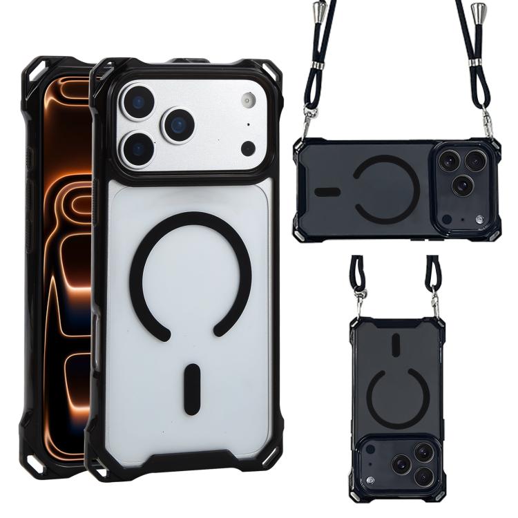 

XDcase Four-Corner Hole Shockproof Magnetic Phone Case, Lanyard Not Included For iPhone 17 Pro Max чорний