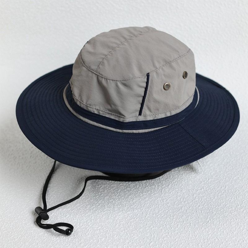 Japanese Drawstring Sunshade Fisherman Hat, Men's And Women's Big Head Outdoor Mountaineering And Fishing Summer Hat