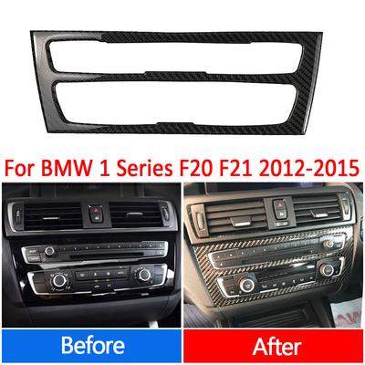Carbon Fiber Car Air Conditioning CD Console Panel Cover Trim Stickers For BMW 1 Series F20 F21 2012-2015 Interior