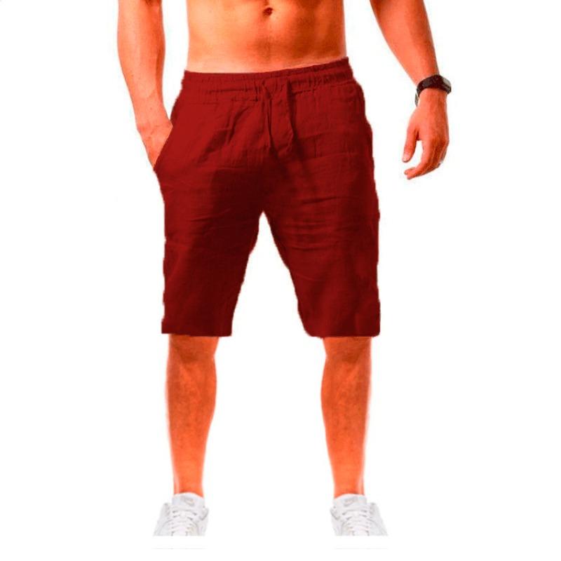 Men's Hip Hop Breathable Cotton Hemp Sports Five Part Shorts Trendy Fashion Solid Color Simple Thin Casual Shorts Men’s