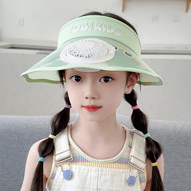 

Солнечная детская шляпа-вентилятор Летняя мультяшная защита от солнца Солнцезащитная шляпа для девочки Девочка Уличная солнцезащитная шляпа