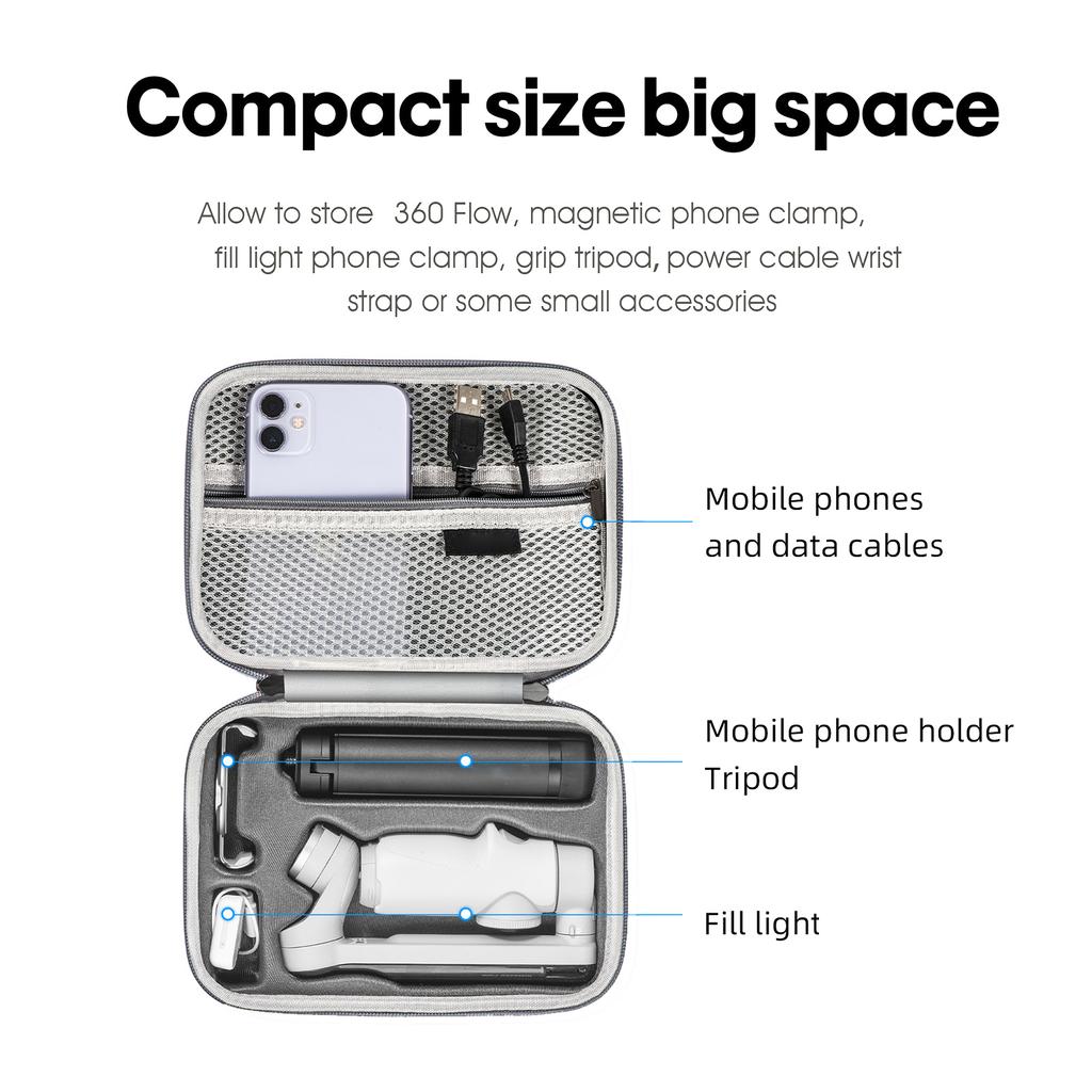 Storage Bag Carrying Suitcase Waterproof PU Handbag For Insta360 Flow Stabilizer Accessory Carrying Bag