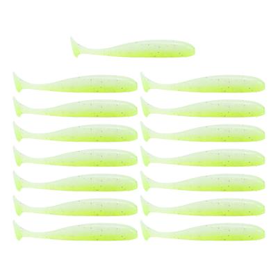 15Pcs Two Color T Tail Soft Fishing Bait Artificial Silicone Soft Lure Fishing Tackle Gear for Freshwater Saltwater