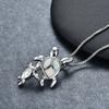 Summer European and American fashion boutique two turtles Opal pendant necklace creative design sense neck chain collarbone chain