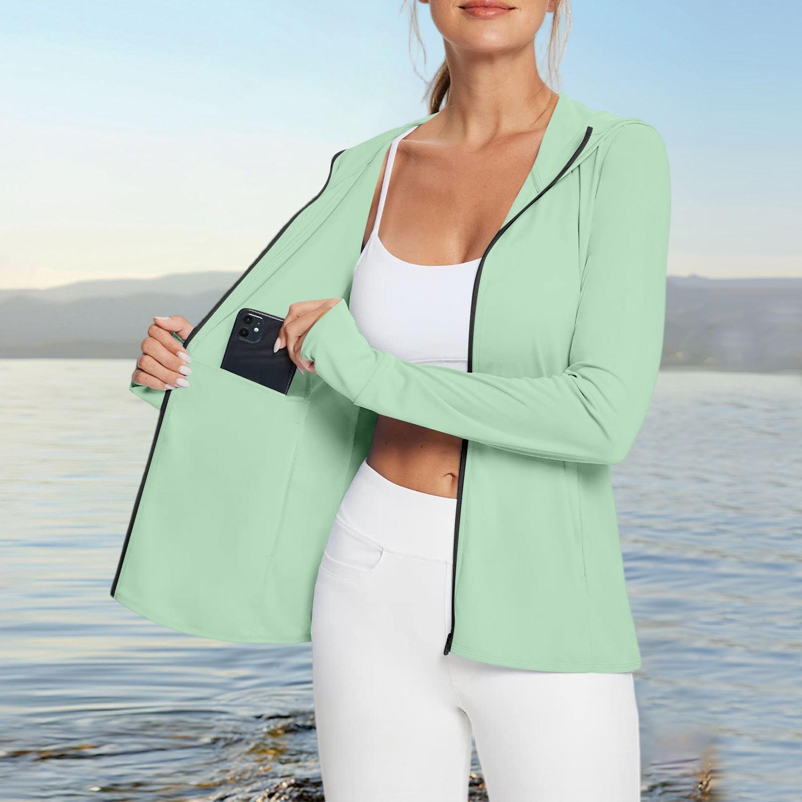 

Женская рубашка от солнца Ice Silk Hoodie с длинным рукавом Outdoor Hiking Summer Coat XL