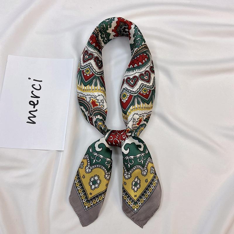 

Французский темперамент небольшой квадратный шарф, женский искусственный шелк, профессиональный шарф, универсальный костюмный шарф в горошек, повязка на голову 70*70cm