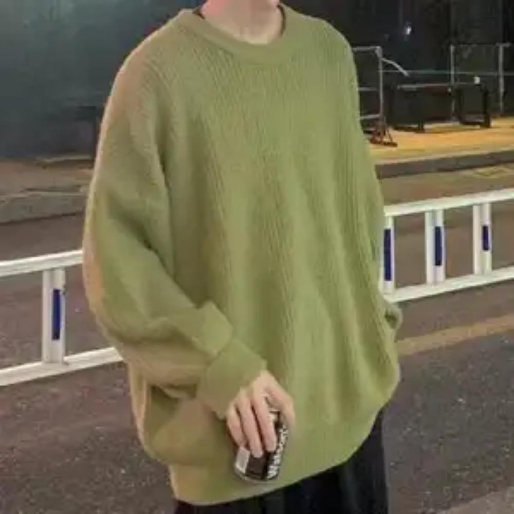 Autumn Winter New Fashion Round Neck Long Sleeve Solid Sweaters Men's Clothing Casual All-match Warm Simplicity Knitting Tops