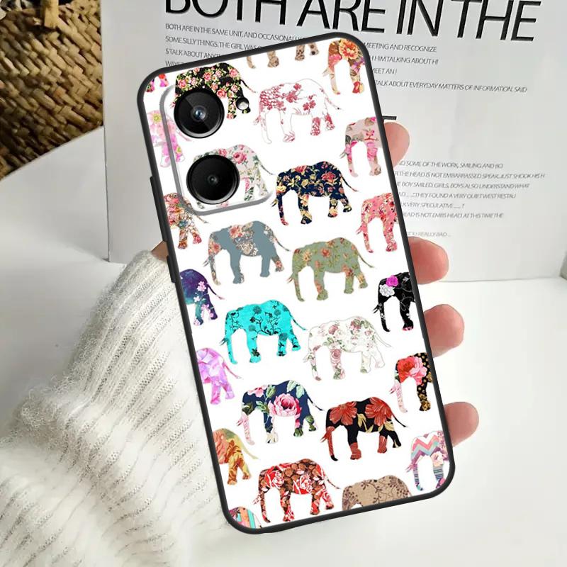 Cute Baby Elephant For Realme 15 10 11 12 13 14 Pro Plus C65 C67 C63 C61 C55 C51 C53 C35 C75 GT6 GT7 Pro Case