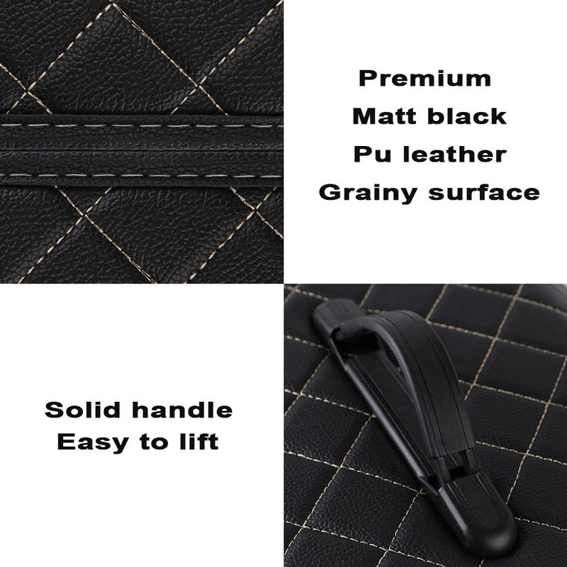 Car Storage Box Large Capacity Car Trunk Organiser Bag Auto Tools Stowing Tidying Leather Folding For Emergency Storage Box