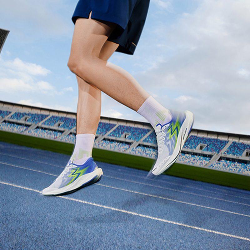 361 Speed 2 Pro Cushioning Slip Resistant Lightweight Low Top Long Distance Running Shoes Unisex White Blue 672332206-7