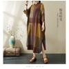 Summer New Temperament Literary Retro Printed Lapel Loose Large Size Vacation Dresses