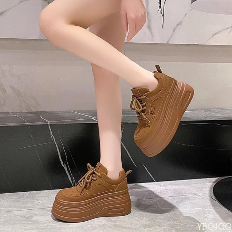 Fashion Height Increasing Thick Soled Dad Shoes for Women New Versatile Sponge Cake Casual Sports Vulcanized Shoes Platform Sneakers