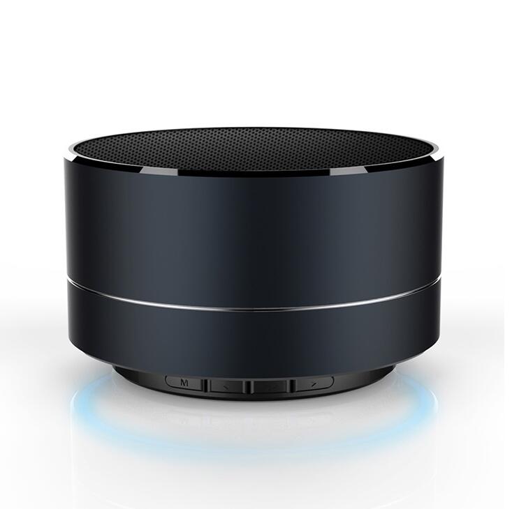 Reflective LED Light Metal Round Shape Bluetooth Speaker A10 Pink