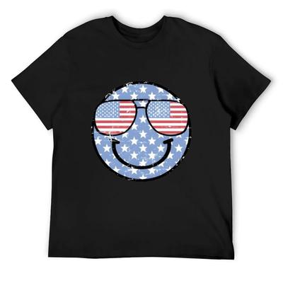 Amerika lächelndes T-Shirt Herren T-Shirt Übergröße Oberteile Modehemden Designer-T-Shirt Herren