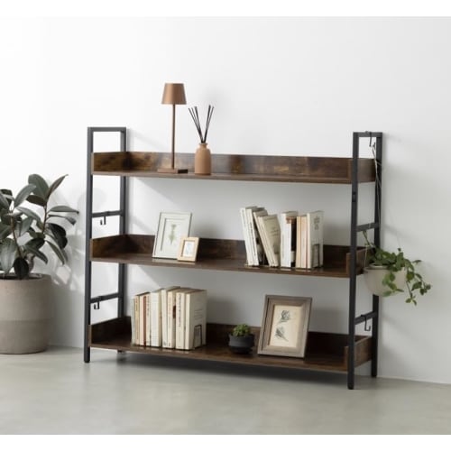 Interior Republic Open Shelf, Stylish Bookshelf/Storage Rack (120cm Wide x 41.5cm Deep, 3 Tiers)