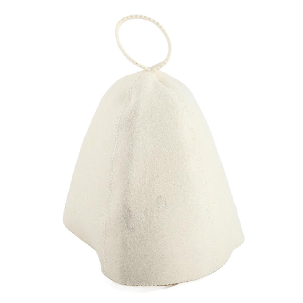 Beige Wool Felt Sauna Hat Cap for Russian Banya Sauna Hut With Hang Loop Supply
