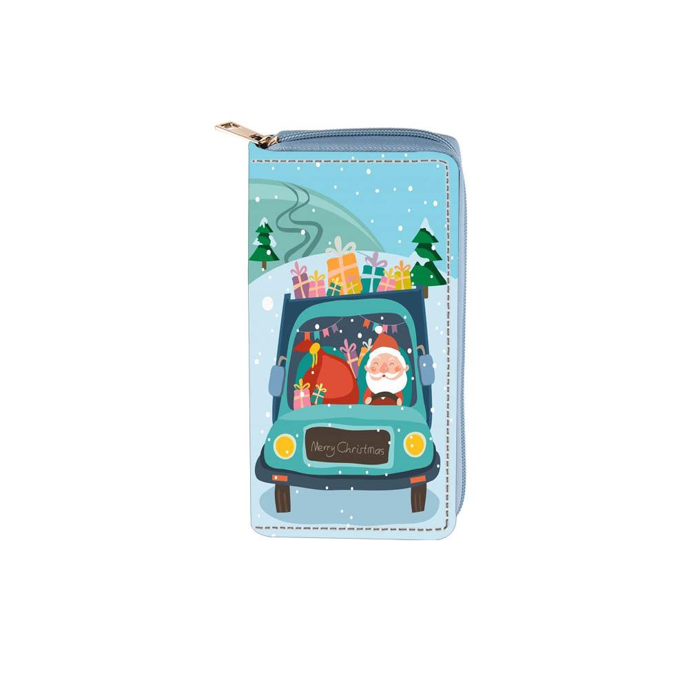 Schneemann Weihnachtsmann Langes Reißverschluss-Portemonnaie, Clutch-Portemonnaie