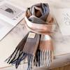 Selected pure wool plaid scarf classic unisex couple winter warm scarf