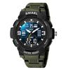 Herre Militærklokke Nye moteklokker Quartz Armbåndsur Herre 50m vanntett sportsklokke Digital Shock Army Watch