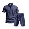 Men's European Summer Linen Polo Shirt and Shorts Set - Breathable, Casual, Loose Fit