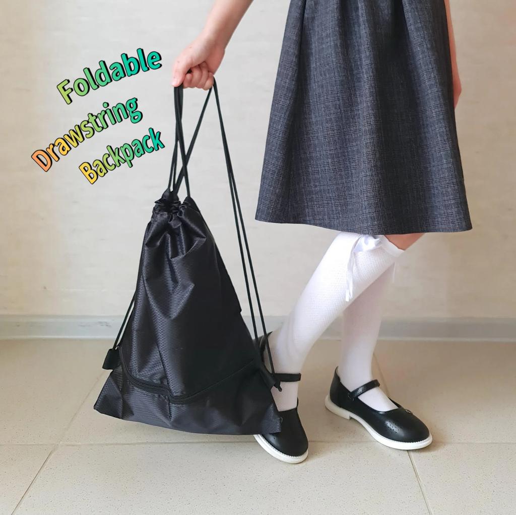 Foldable Drawstring Backpack – Lightweight, Waterproof Bag for Hiking, Travel & Outdoor