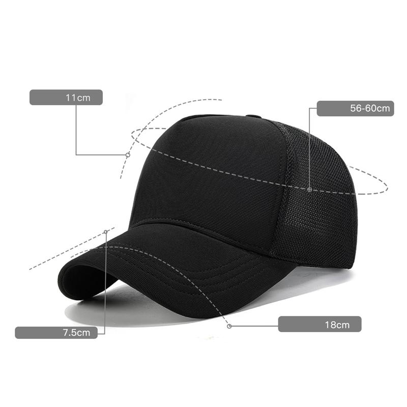 Solid Color Big Head Circumference Solid Color Cap Outdoor Men's Baseball Cap Sun Hat