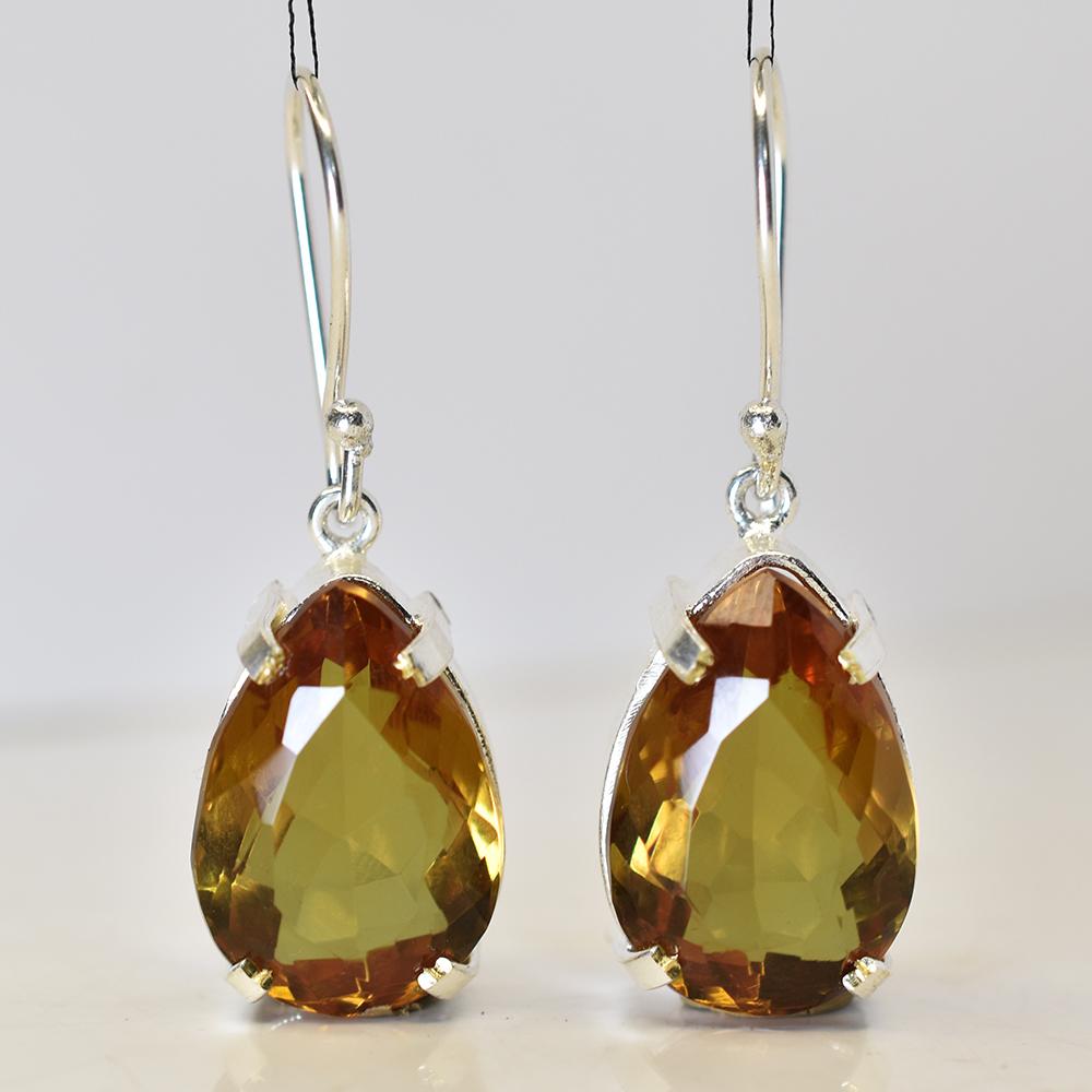 Natural 65.55 Ct CERTIFIEED 7 Color Change Alexandrite PEAR Earring Pair Gems MY.ER-31-NS