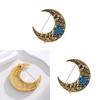 Vintage Moon Pendant Brooch With Zinc Alloy Long Chain For Unisex Fashion Accessories