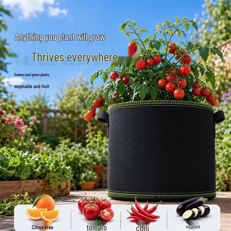 Durable Non-Woven Cross-Border Gardening Planter: Thickened, Breathable, and Locked Edge Seedling Bag